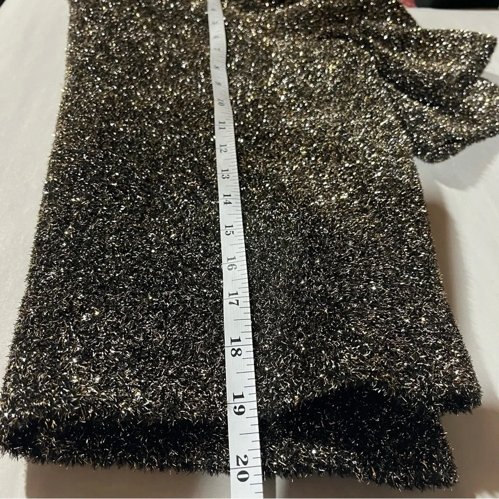 Kate Spade Black and Gold Metallic Dashing Beauty Textured Sweater Top